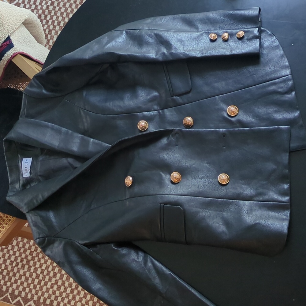 Oversized leather blazer